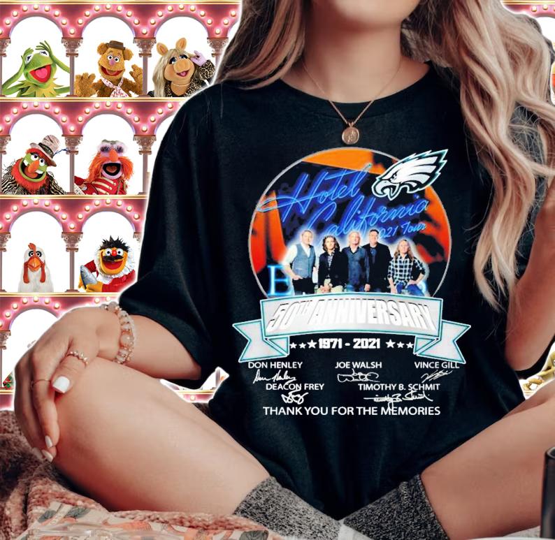 Hotel California 50th anniversary 1971-2021 signatures shirt woman shirt