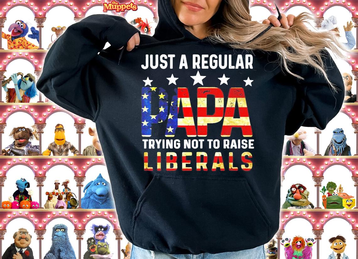 Just a regular papa trying not to raise Liberals US flag shirt hoodie