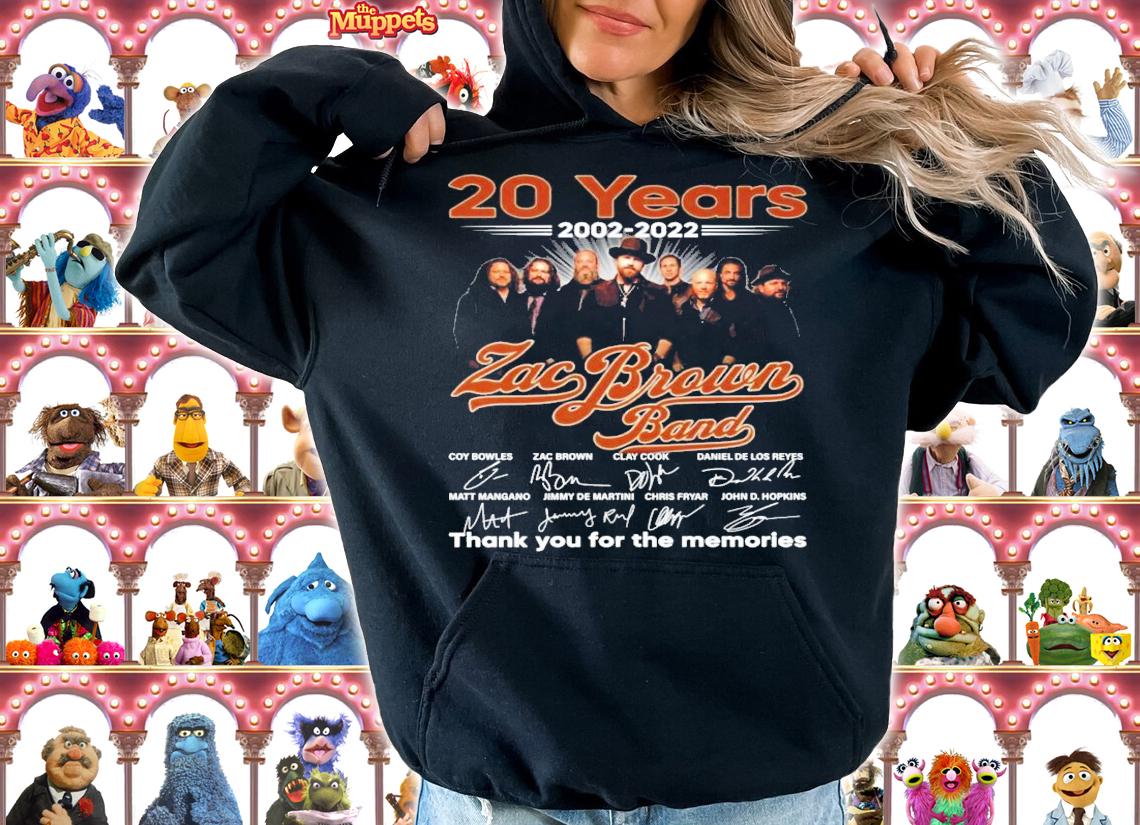 20 years 2002-2022 Zac Brown Band signatures shirt hoodie