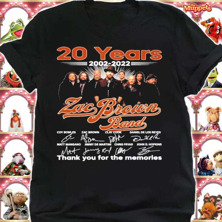 20 years 2002-2022 Zac Brown Band signatures shirt shirt