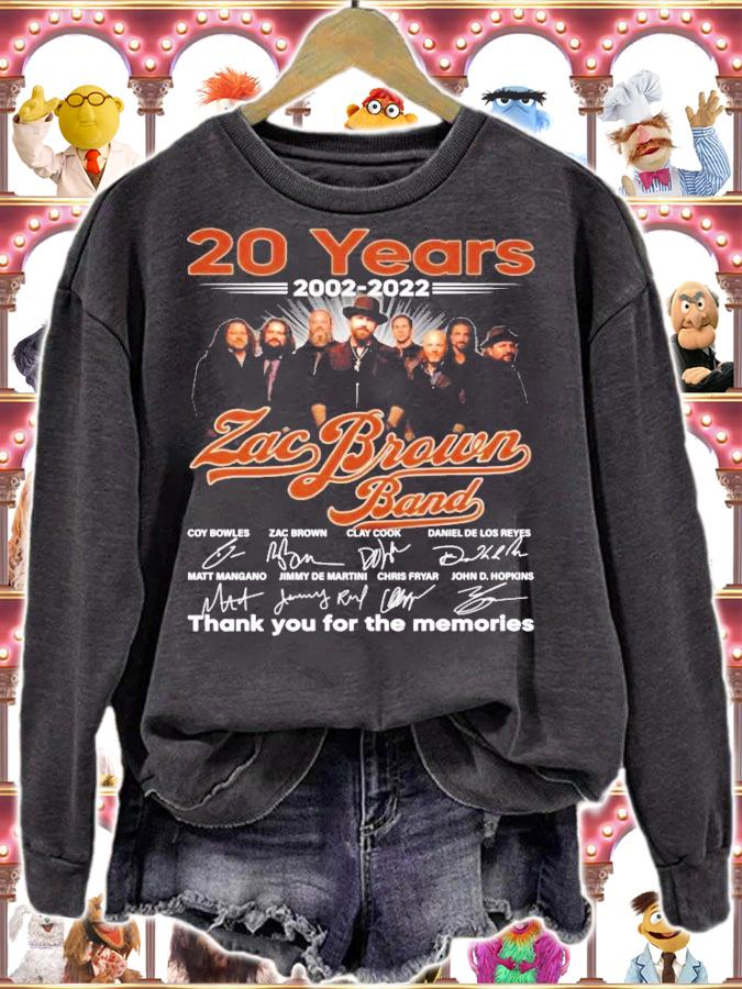 20 years 2002-2022 Zac Brown Band signatures shirt sweatshirt