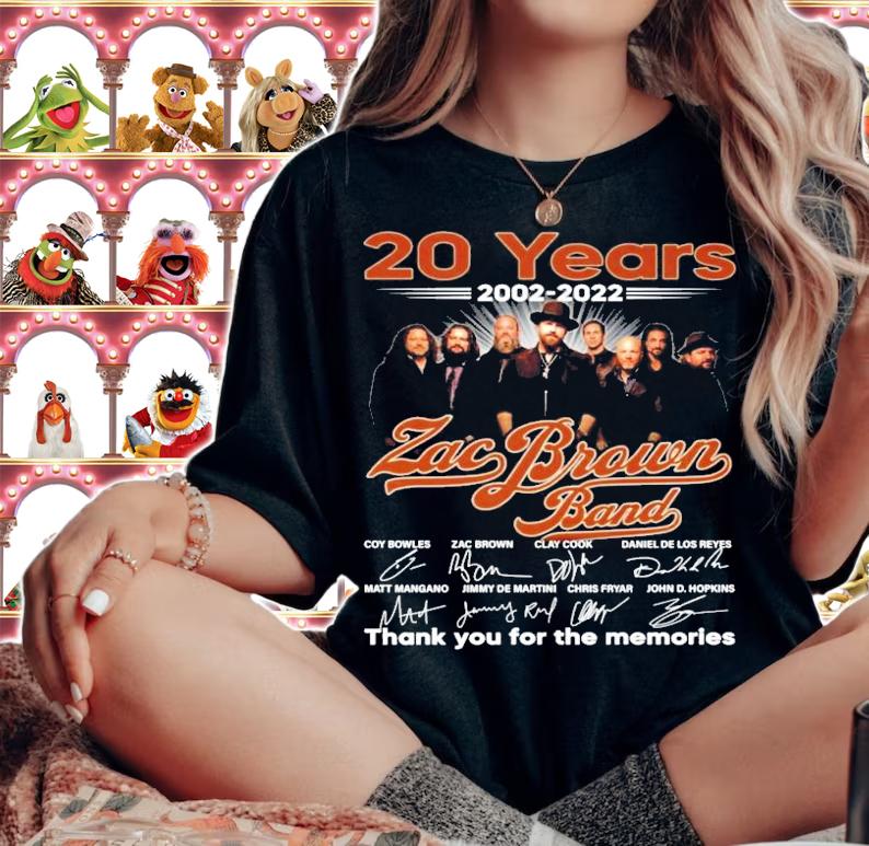 20 years 2002-2022 Zac Brown Band signatures shirt woman shirt