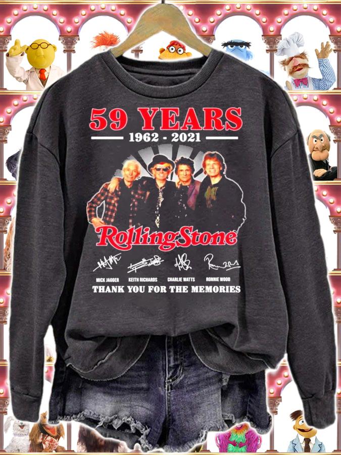 59 years 1962-2021 Rolling Stone signatures shirt sweatshirt