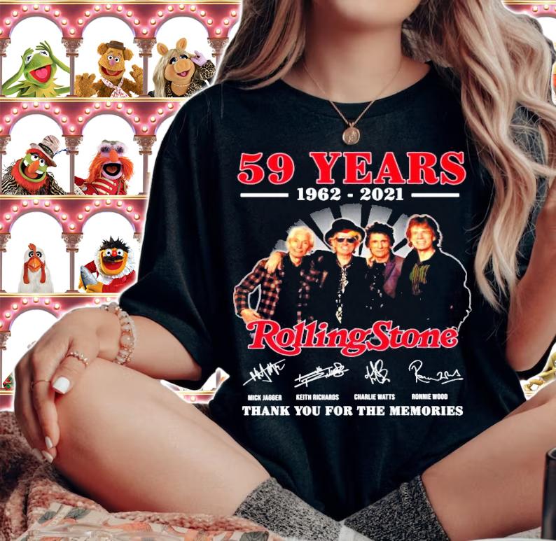 59 years 1962-2021 Rolling Stone signatures shirt woman shirt