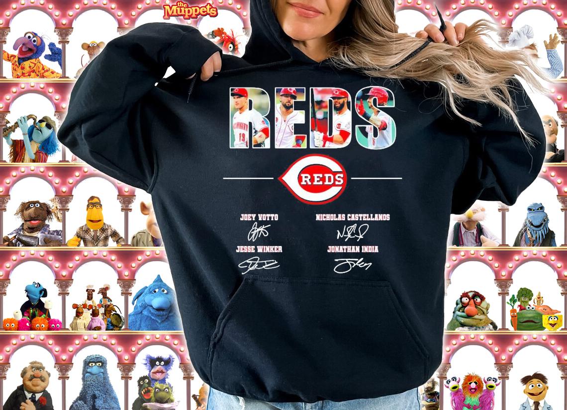 Cincinnati Reds logo signatures shirt hoodie