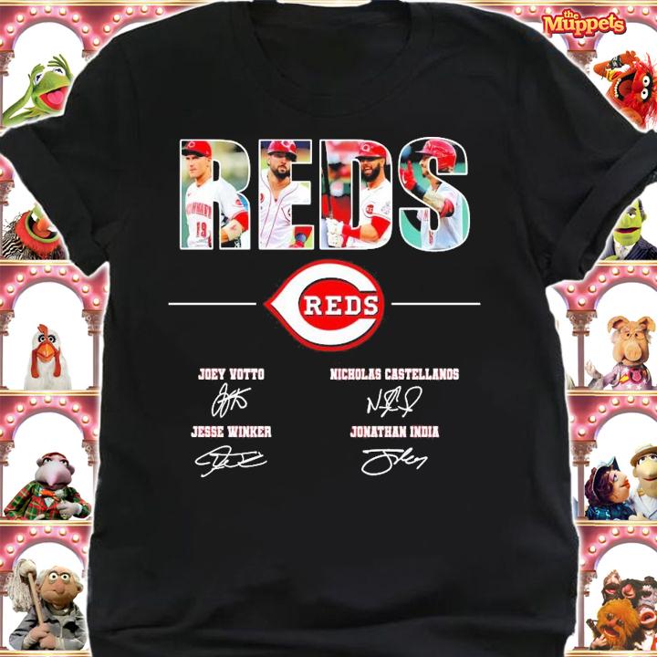 Cincinnati Reds logo signatures shirt shirt