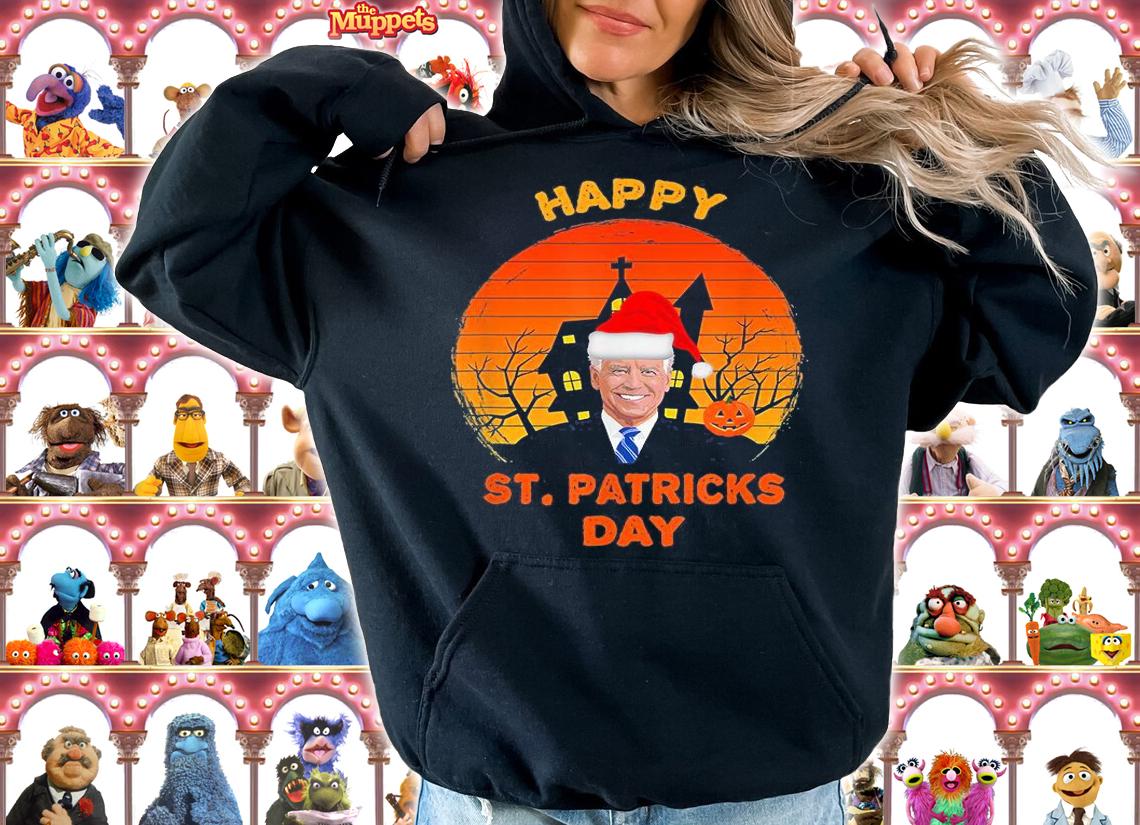 Funny Anti Joe Biden Happy St. Patrick Pumpkin Head Halloween T-Shirt hoodie