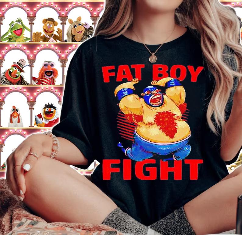 Gibbon fat Boy fight Vintage T-shirt woman shirt