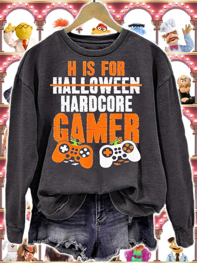 H is for Halloween hardcore gamer T-shirts, hoodie and sweatshirt sweatshirt