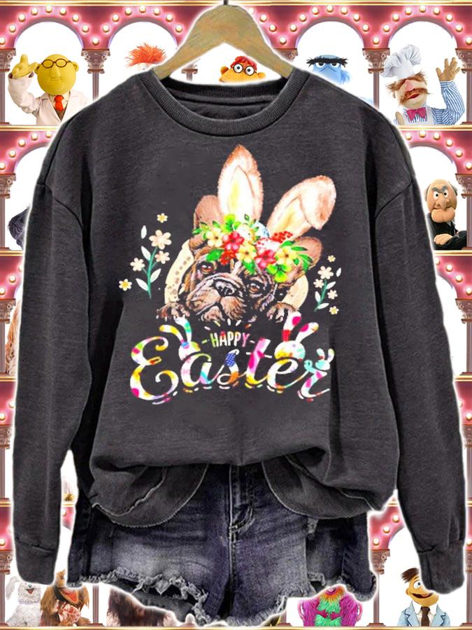Happy Easter Bunny French Bulldog lovers with Easter shirt sweatshirt