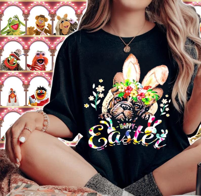 Happy Easter Bunny French Bulldog lovers with Easter shirt woman shirt
