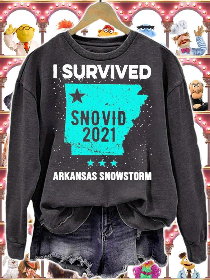 I survived snovid 2021 Arkansas snowstorm shirt sweatshirt