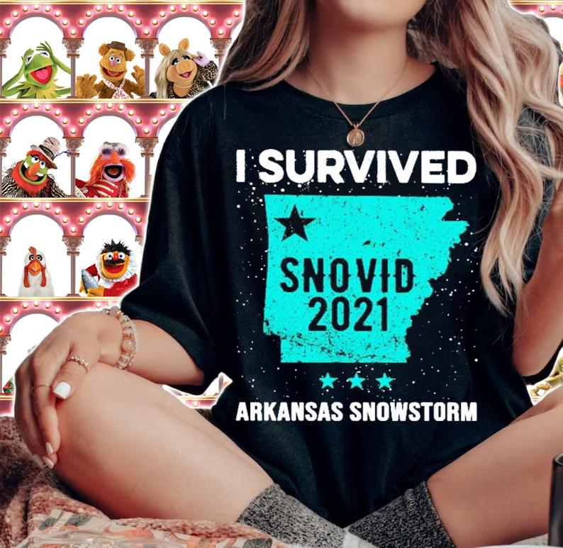 I survived snovid 2021 Arkansas snowstorm shirt woman shirt