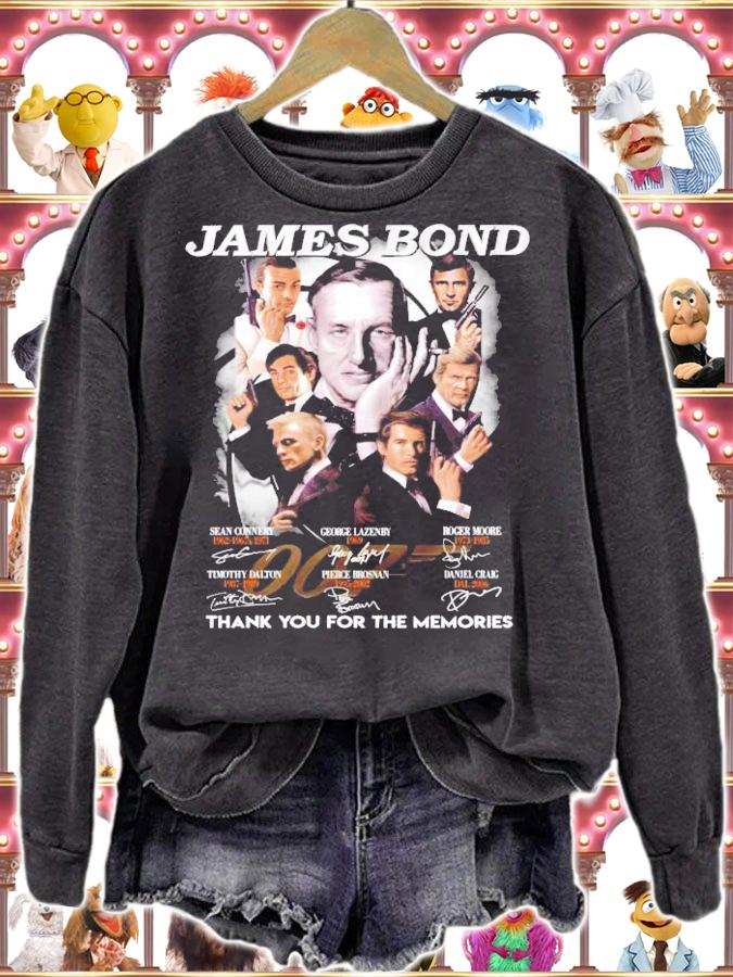 James Bond signatures shirt sweatshirt