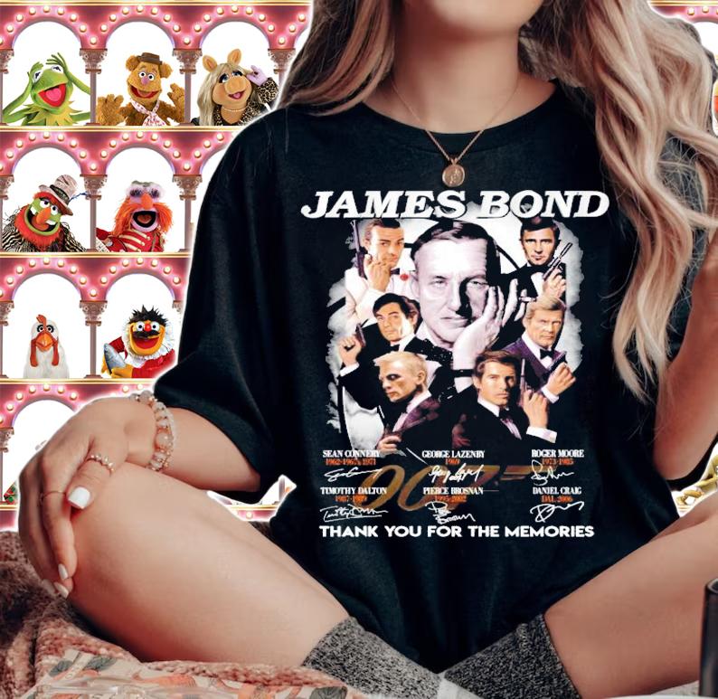 James Bond signatures shirt woman shirt