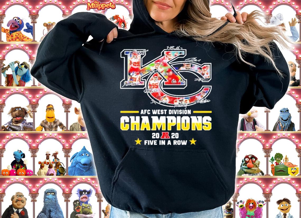 Kansas City Chiefs AFC West Division Champions 2020 five in a row shirt