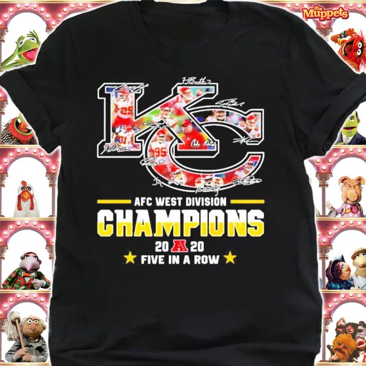 Kansas City Chiefs AFC West Division Champions 2020 five in a row shirt