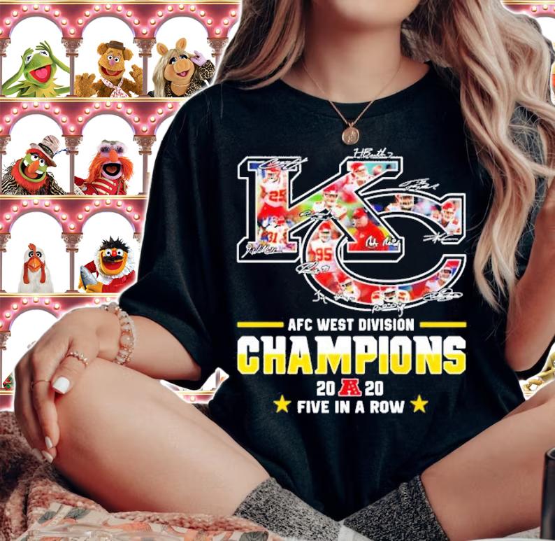 Kansas City Chiefs AFC West Division Champions 2020 five in a row shirt