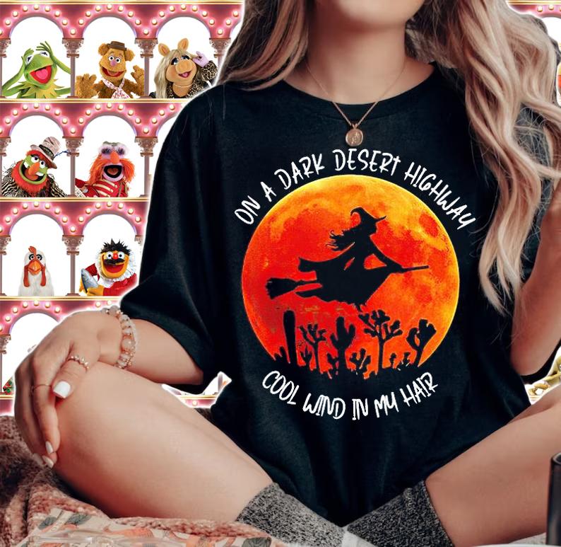 On a dark desert highway cool wind in my hair Halloween T-shirt woman shirt