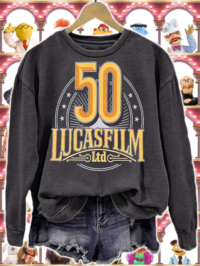 Our Universe Lucasfilm 50th Anniversary logo T-shirt sweatshirt