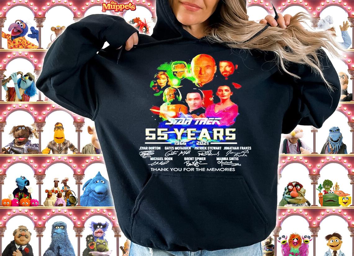 Star Trek 55 years 1966-2021 thank You for the memories signatures T-shirt hoodie