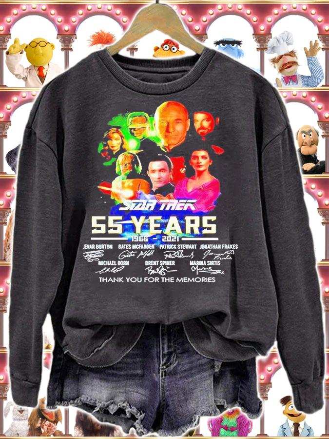 Star Trek 55 years 1966-2021 thank You for the memories signatures T-shirt sweatshirt