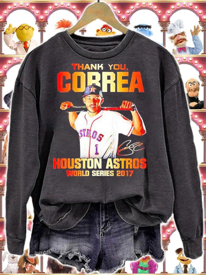 Thank you Correa Houston Astros world series 2017 signature T-shirts, hoodie and sweatshirt sweatshirt