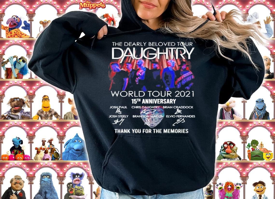 The dearly beloved tour Daughtry world tour 2021 15th anniversary signatures shirt hoodie