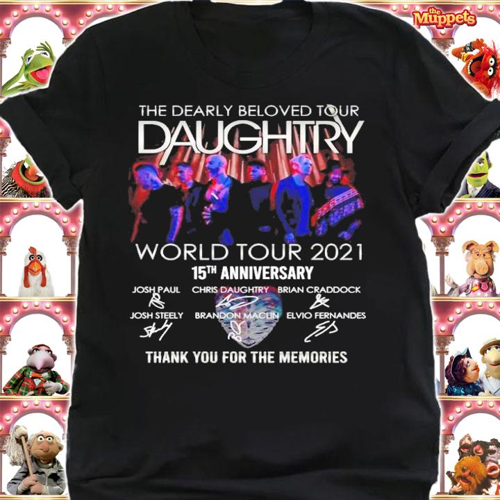 The dearly beloved tour Daughtry world tour 2021 15th anniversary signatures shirt shirt