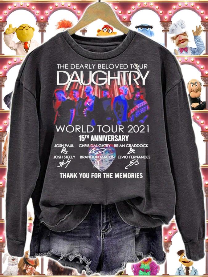 The dearly beloved tour Daughtry world tour 2021 15th anniversary signatures shirt sweatshirt