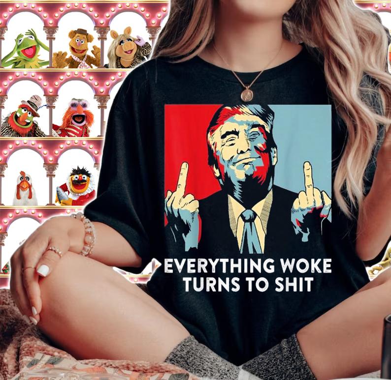 Trump fuck everything woke turns to shit vintage shirt