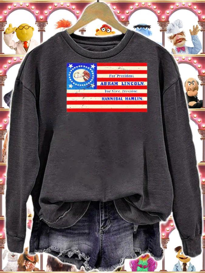 Abraham Lincoln for President for Vice President Hannibal Hamlin American flag shirt