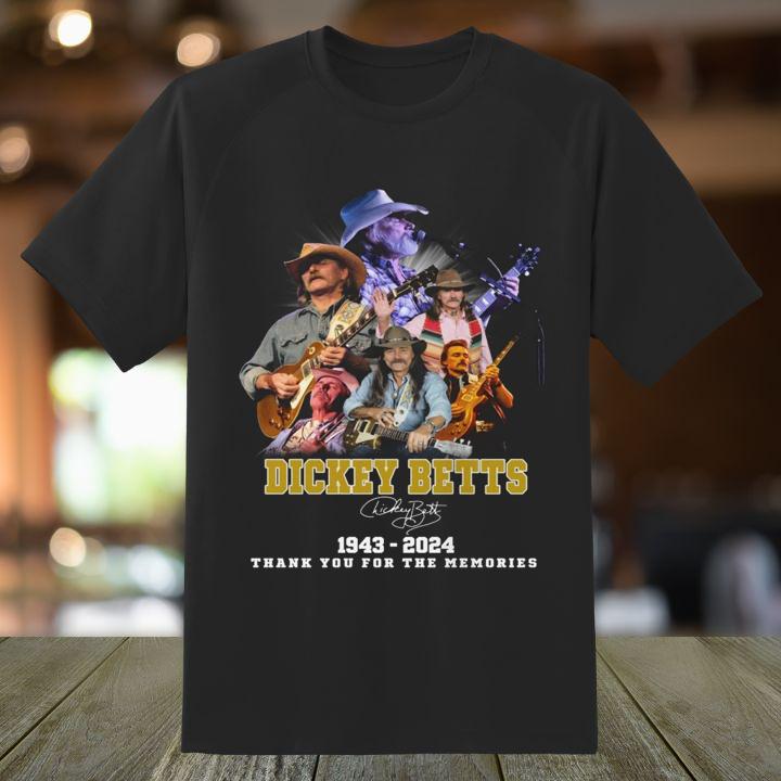 RIP Dickey Betts 1943-2024 Thank You For The Memories Signature T-Shirt