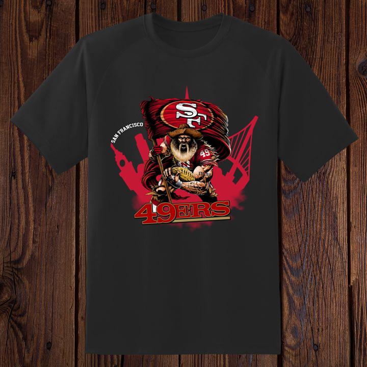 Official Jack Davis Hold San Francisco 49ers Flag T-Shirt - Limited Edition