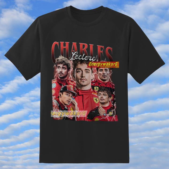 Official Charles Leclerc 16 Ferrari F1 Vintage Retro Graphic T-Shirt