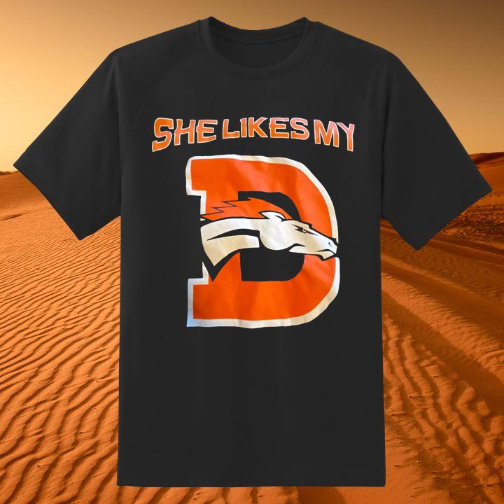 Personalized She Likes My Denver Broncos T-Shirt