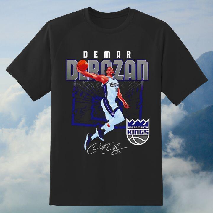 Premium Demar Derozan Sacramento Kings Basketball Autograph T-Shirt