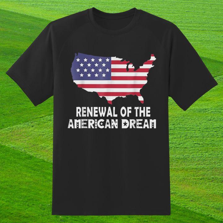 Renewal Of The American Dream Usa Map American Flag T-Shirt