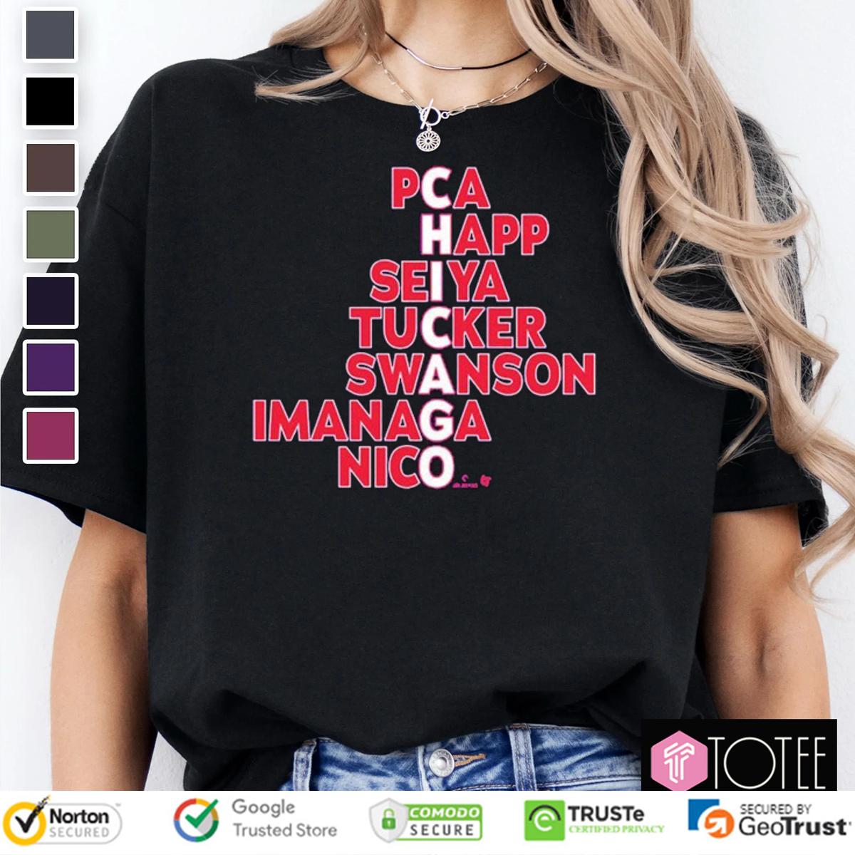 Chicago Cubs Team Names PCA Happ Seiya Tucker Swanson Imanaga Nico T-Shirt