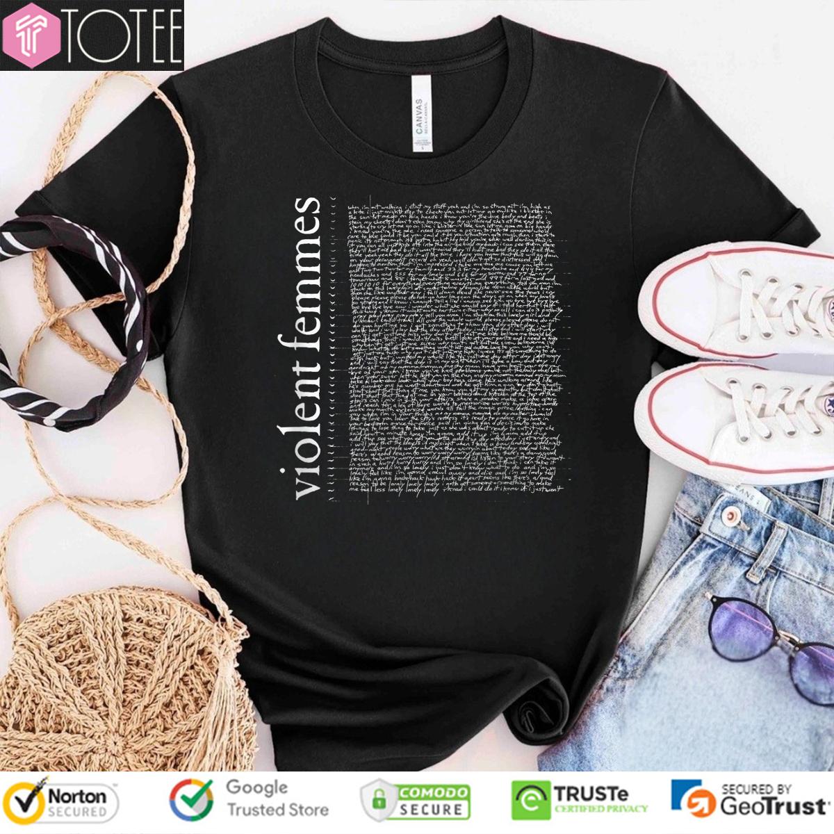Official Violent Femmes Self-Titled Lyrics T-Shirt