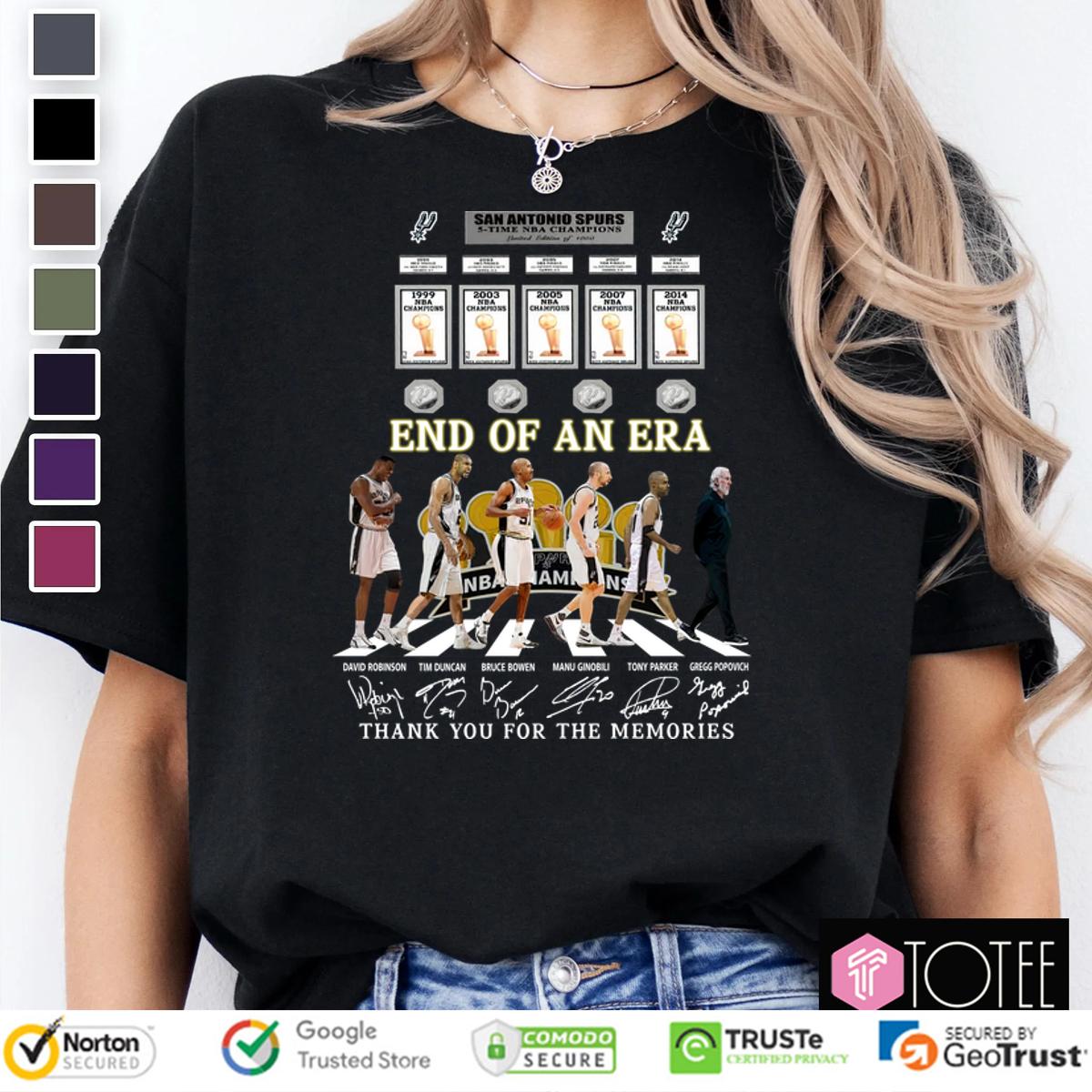 Spurs Dynasty Shirt: Celebrate 5 Championships Before They're Gone!
