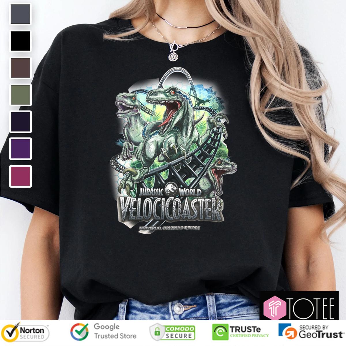 Unleash Thrills: Velocicoaster Shirt - Own the Jurassic Park Ride!