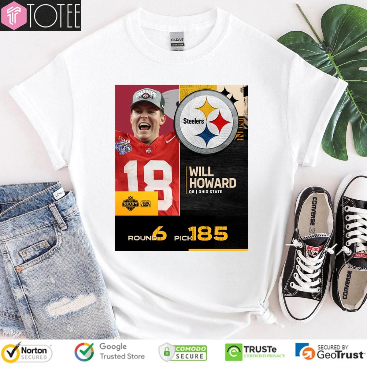 Will Howard Pittsburgh Steelers 2025 Nfl Draft Poster T-shirt