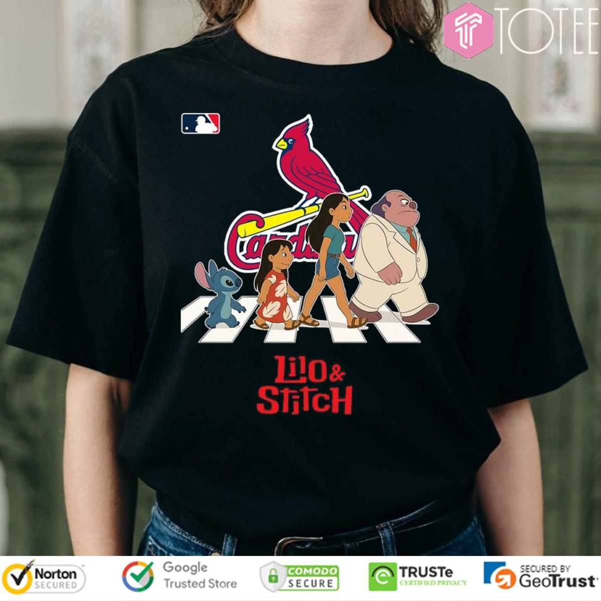 Lilo And Stitch Abbey Road St. Louis Cardinals Baseball T-shirt