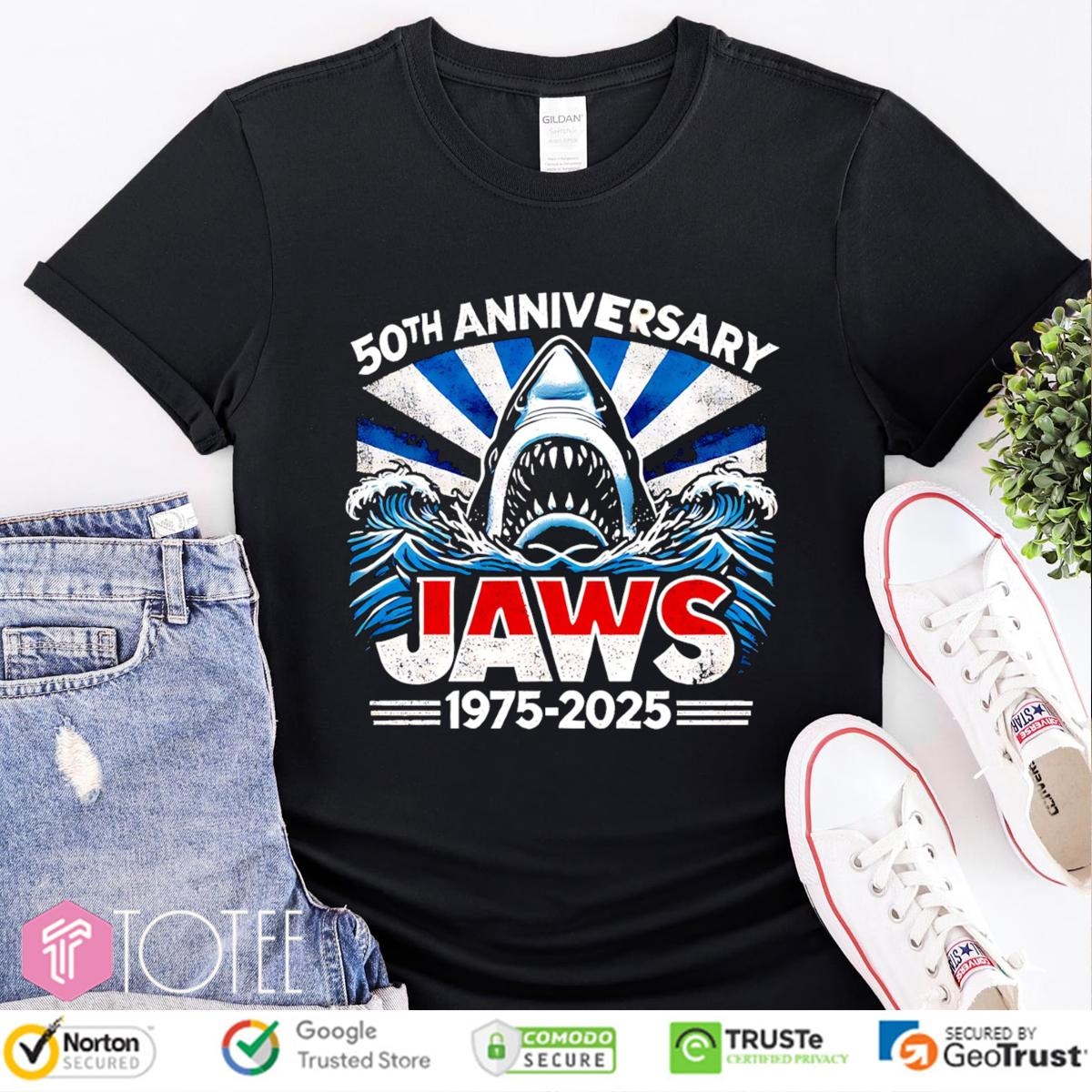 50Th Anniversary Jaws 1975-2025 T-shirt